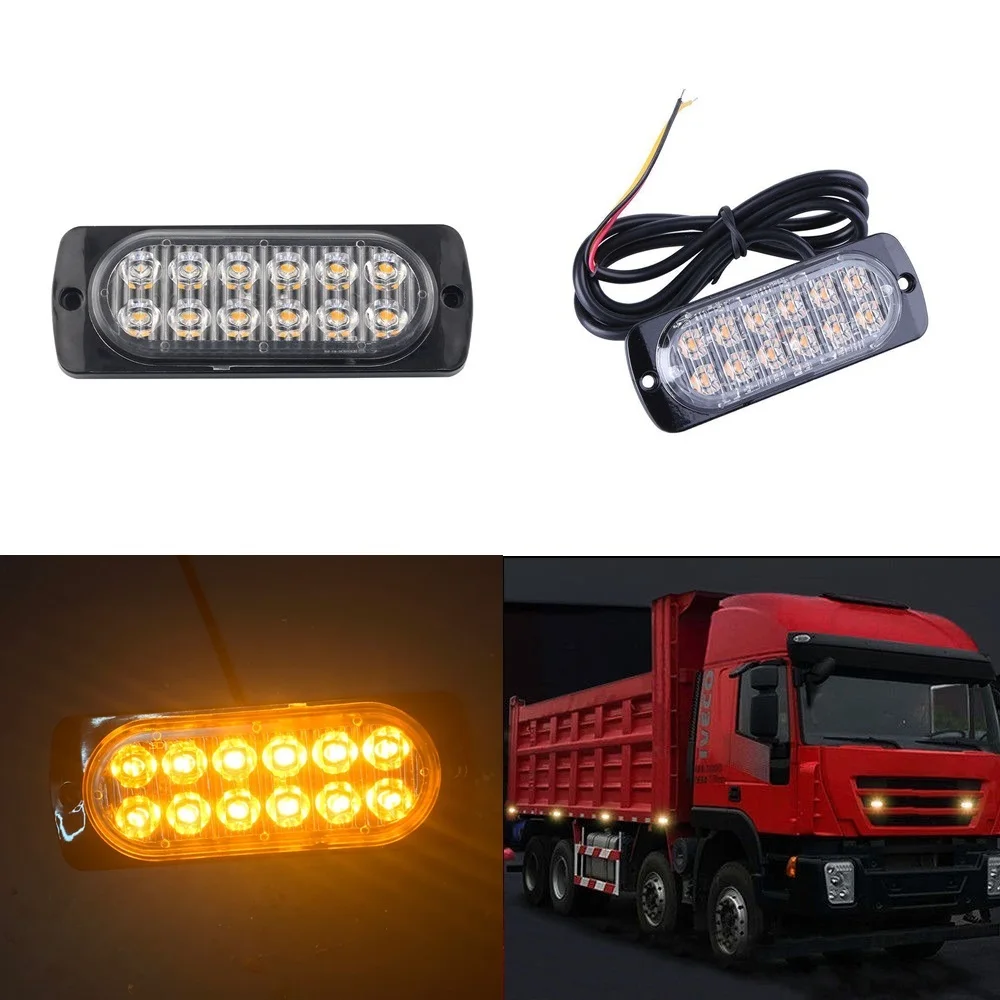 

12LED 36W ultra-thin side light truck/lorry body side warning light side light Police Lights Truck Emergency Side Strobe Car