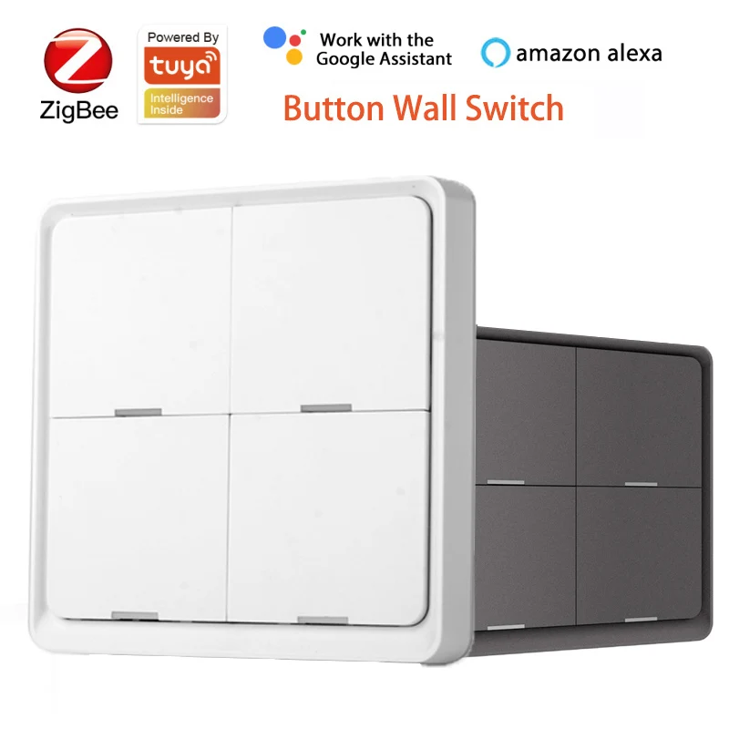 Настенный выключатель ZigBee 3 0 для Tuya Smart Life беспроводная наклейка 1-4-канальная