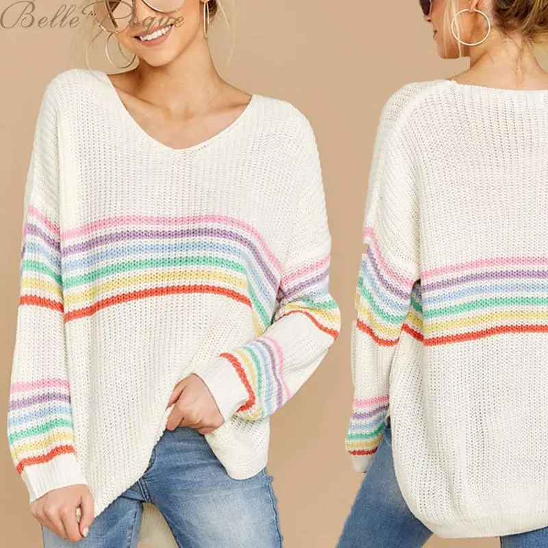 Belle Poque свитер с круглым вырезом и цветными блоками Женская толстовка