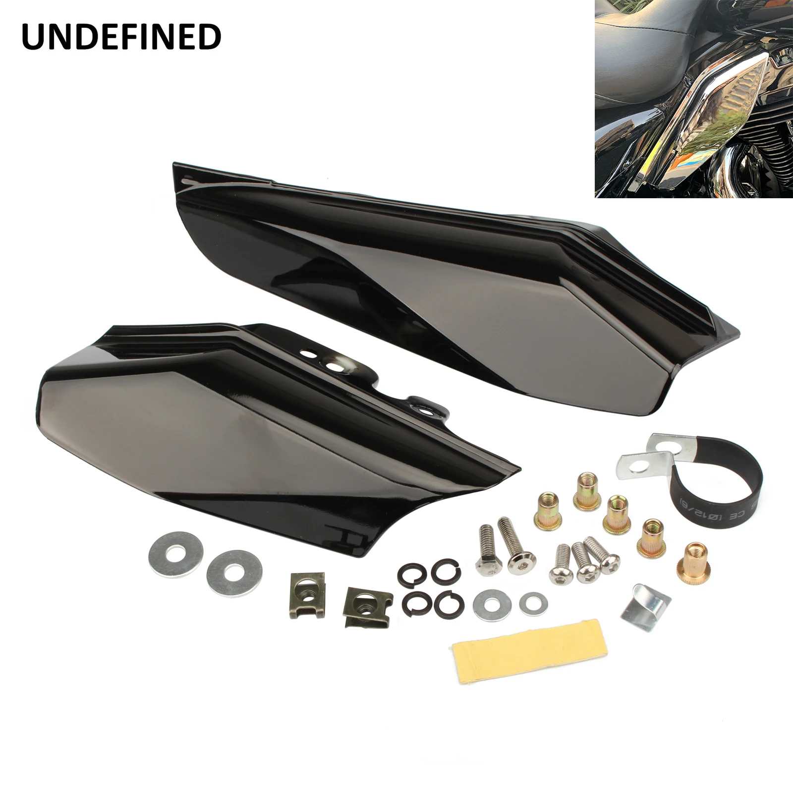 

Black Mid-Frame Air Deflector Heat Shield Covers For Harley Touring Electra Glide FLHTCU FLHRS FLHR FLHX FLTR FLHT 2001-2008