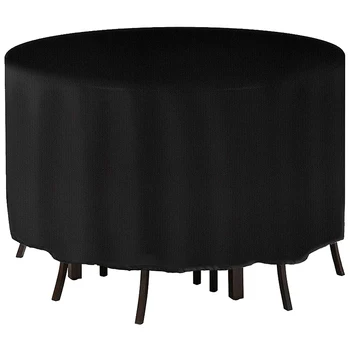 

Garden Furniture Cover,Round Garden Table Cover,210D Heavy Duty Oxford with 2 Windproof Buckles Waterproof Windproof&Anti-UV Pat