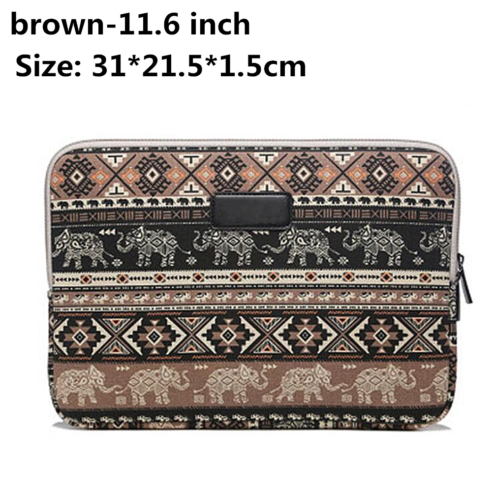 brown-11.6 inch Маленькая клетчатая сумка для ноутбука со слоном для Apple ipad 10 11,6 12 13 14 15,6 дюймов Сумка для планшета чехол - Цвет: brown-11.6 inch