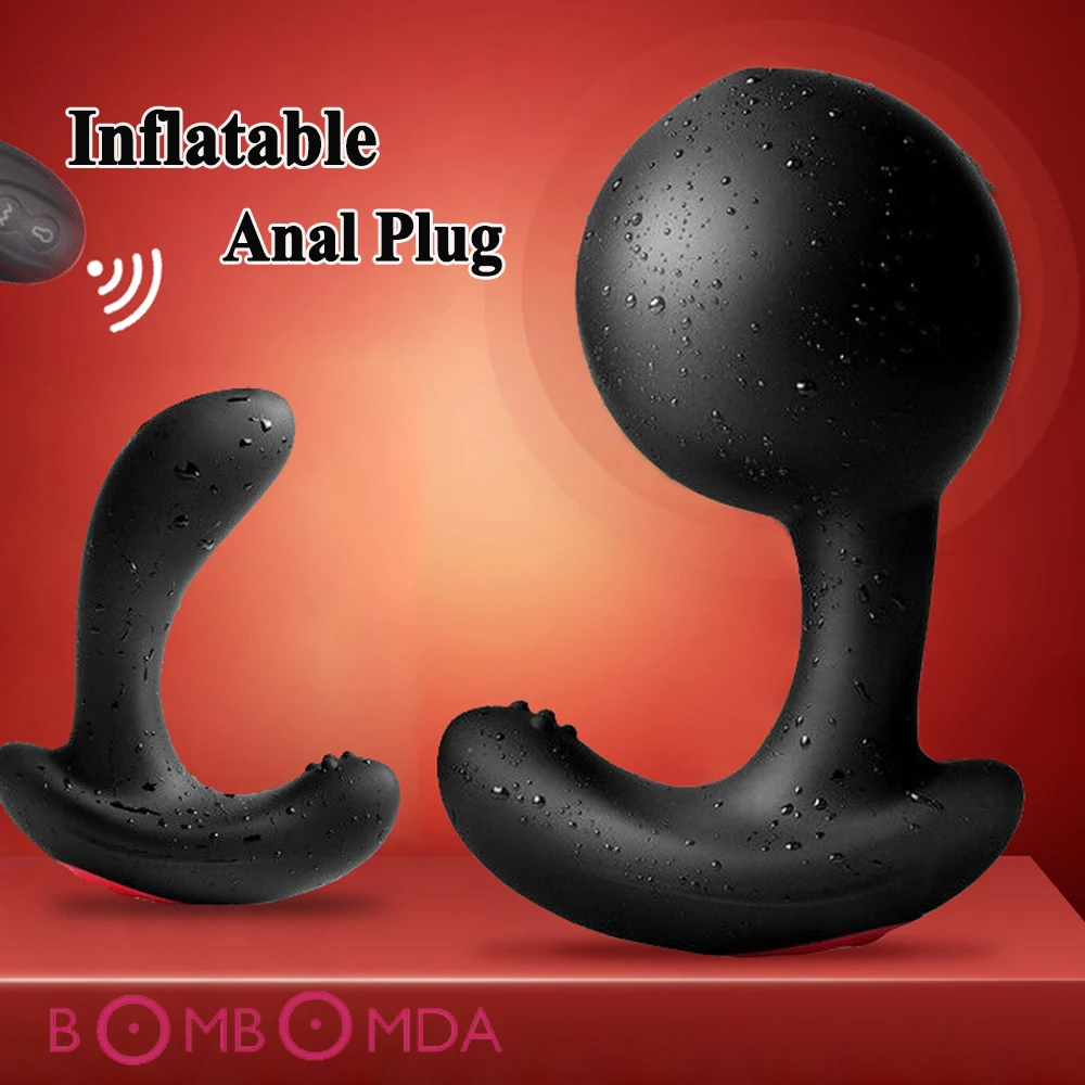 Inflatable Anal Vibrator Wireless Remote Control Male Prostate Massage Big Dildo Butt Plug Anal Expansion Adult Sex Toys For Men 1