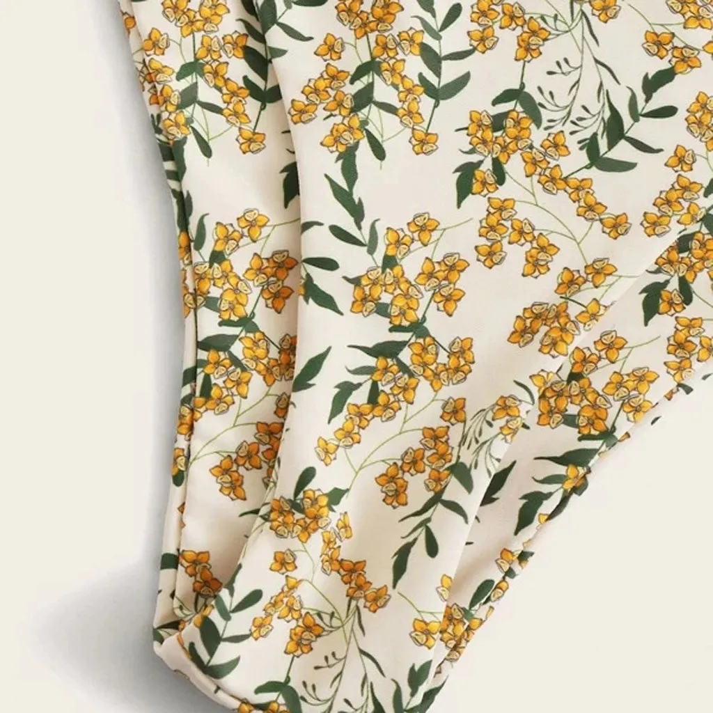 2020 женский купальник с оборками и цветочным принтом бразильский комплект бикини