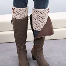 Вязаные Гетры с пуговицами; короткие вязаные гетры для женщин и девочек; Зимние гетры; теплые гетры с манжетами; носки для обуви