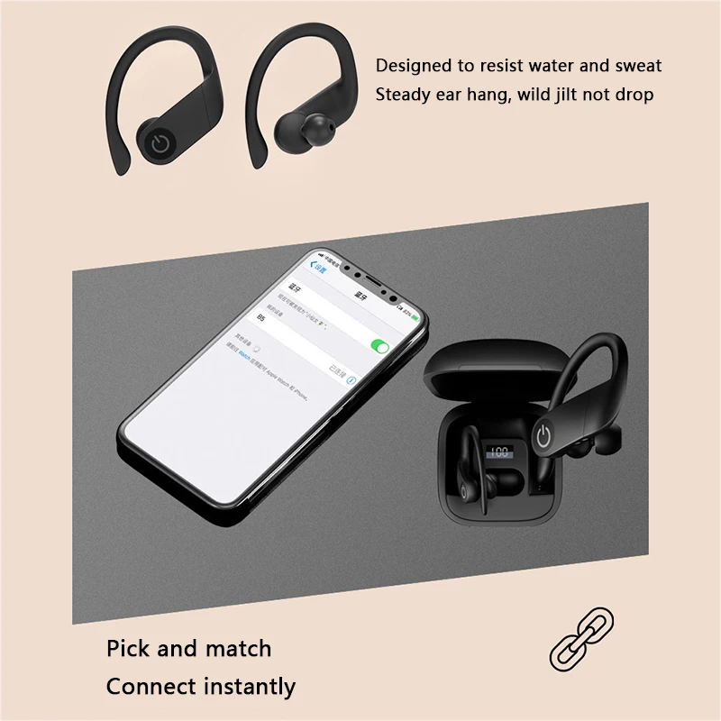 B5 TWS Bluetooth 5,0, беспроводные мини-наушники, наушники с цифровым дисплеем, шумоподавление, спортивные гарнитуры с зарядным отсеком 800 мАч