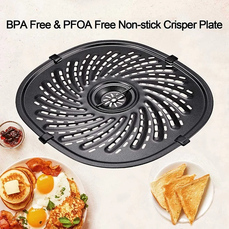 Air Fryer Replacement Grill Pan for Power XL 7qt Air Fryers,Nonstick Coating Crisper Plate,Air Fryer Replacement Parts,Air Fryer Rack,Air Fryer