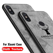 Tissu cerf étui pour Xiao mi Pocophone F1 Xiao mi A2 Lite 5 6 8 Max 3 2 coque de téléphone classique tissu doux dur couverture arrière(China)