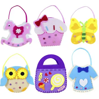 

Non-Woven Fabric DIY Handbag Children Craft Toy Mini Bag Non-woven Cloth Colorful Handmade Bag Cartoon Animal Children Handbags