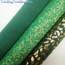Зеленая блестящая ткань, леопардовая искусственная ткань, замша Синтетическая кожа ткань листы для лука A4 21x29 см мерцание XM889