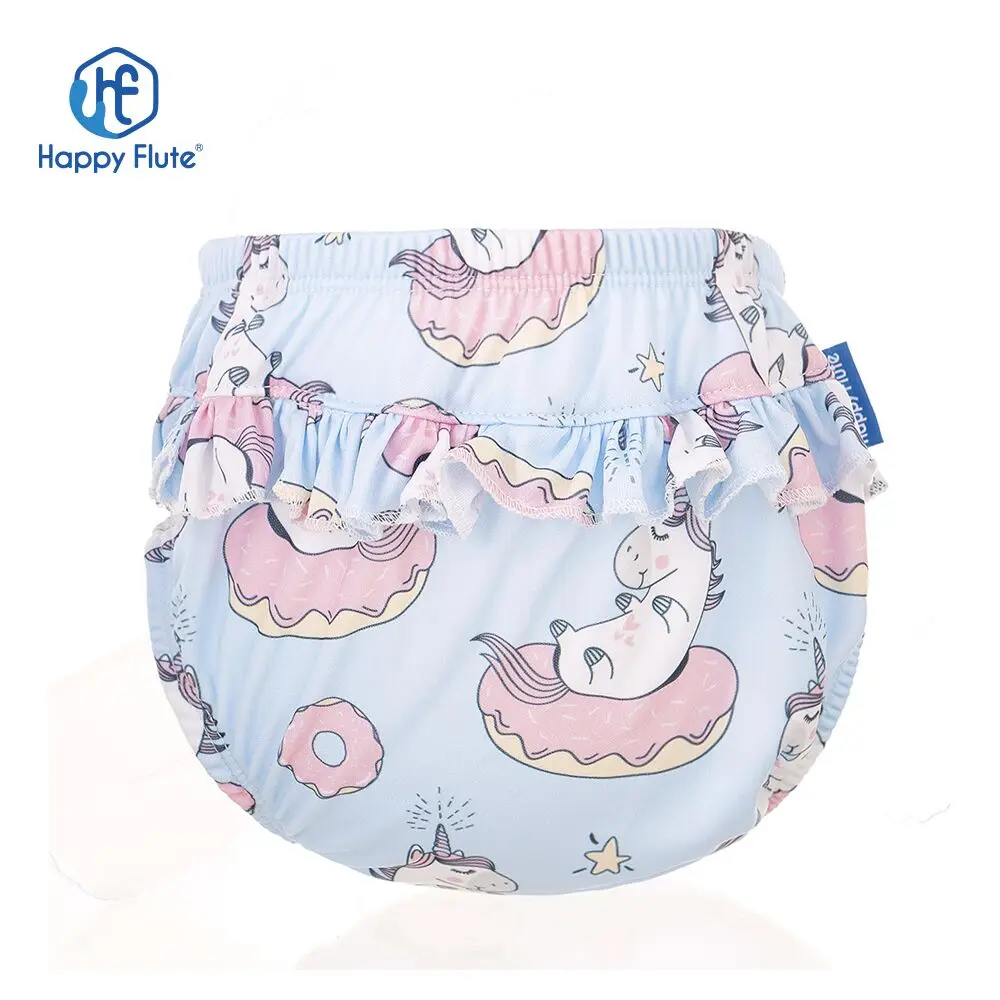 Happyflute-pañal de encaje para niñas, Pantalones suaves de natación, pañal de tela estampado de flores, 3 tamaños, 6-25Kg