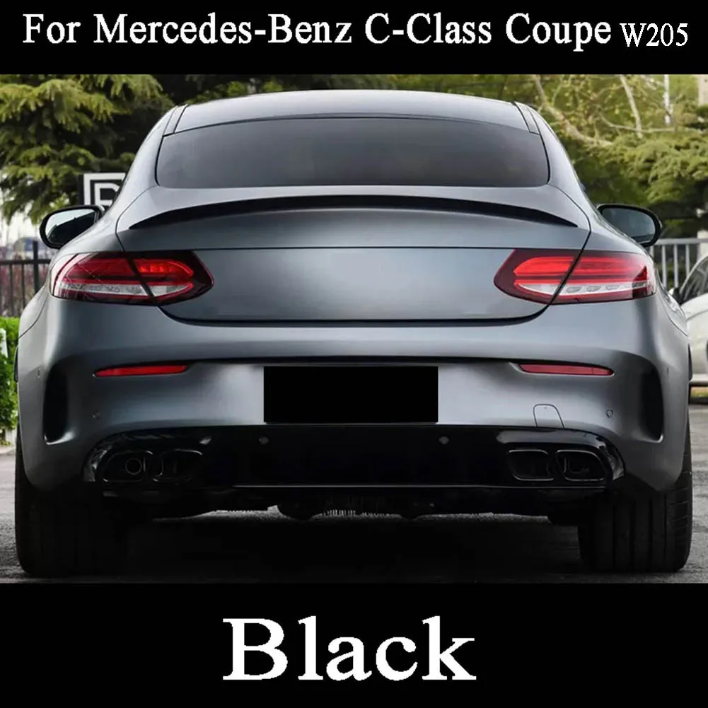 RT Стиль для Mercedes Benz C Class W205 C200 C300 купе 2-дверный ABS задний багажник спойлер крыло Carbon Fibert - Цвет: Black