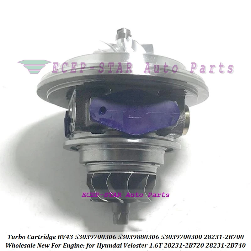 Заготовки турбо картридж CHRA BV43 53039700306 53039880306 53039700300 28231-2B700 282312B720 282312B740 для Hyundai Veloster 1,6 T