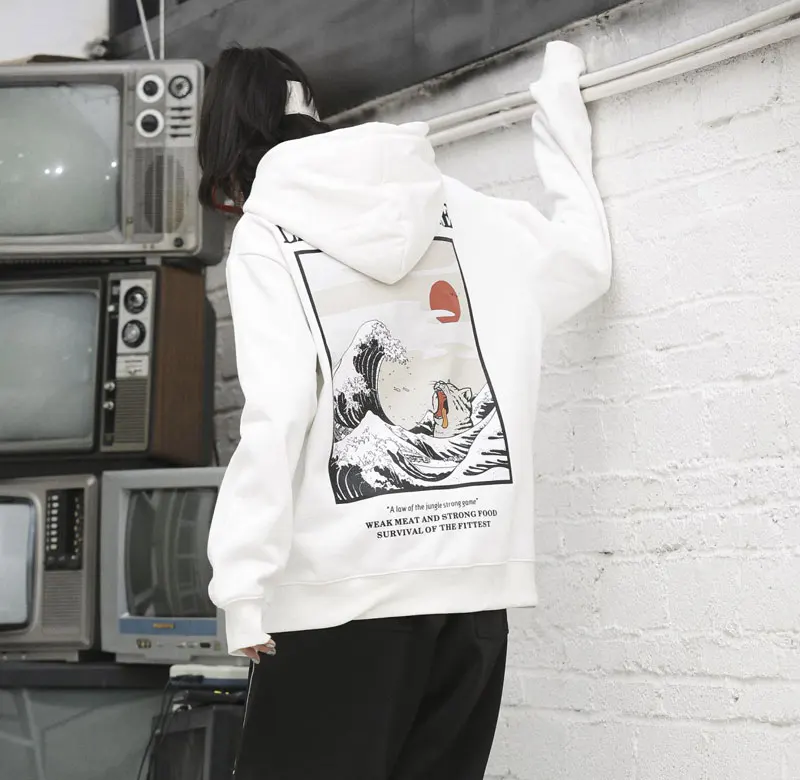 Japanese Style Cat Waves Hoodies 4