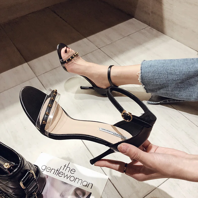 

Md6600-2 A- line Buckle Thin Heeled Sandals Women's 2019 Summer New Style Korean-style Versatile Fairy-Style High Heel Shoes