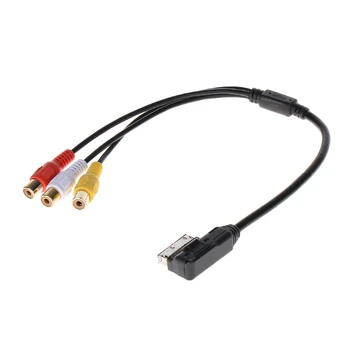

Hot 1 Pc Auto Car AMI MMI 3 RCA Phono Audio Video Music AV Video Cable Lead For Audi A3 A6 A8 Q7 S7 YHQ