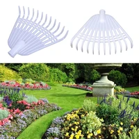 12Tooth Leaf Rake White Agricultural Rake No Handle Grass Rake Lightweight Flower Planting Soil Rake Plastic Garden Tool 1