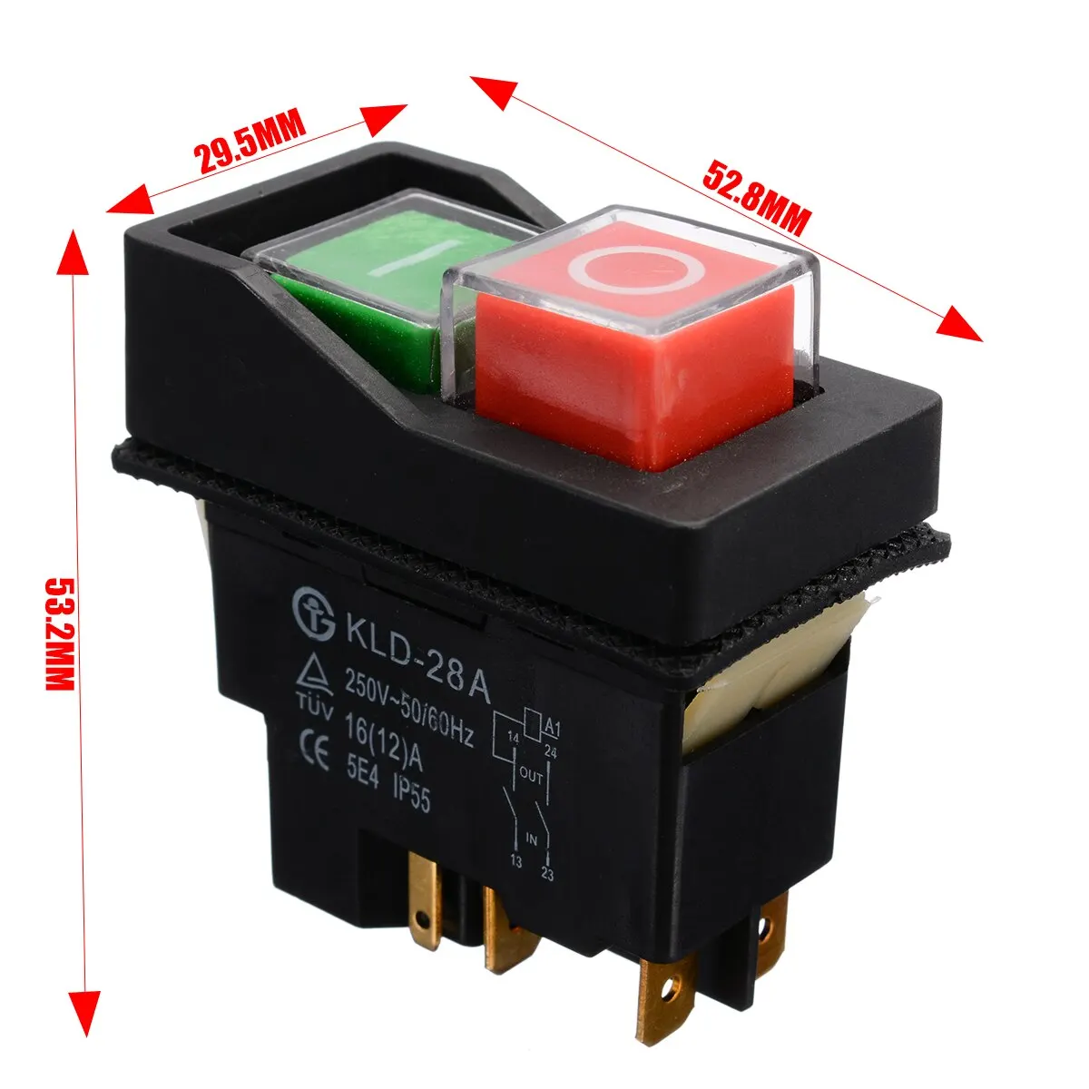 240V Electric On Off Switch 5-pin Socket For Minimix 140 150 Cement Concrete Mixers Replacement Electrical Red Green Switch