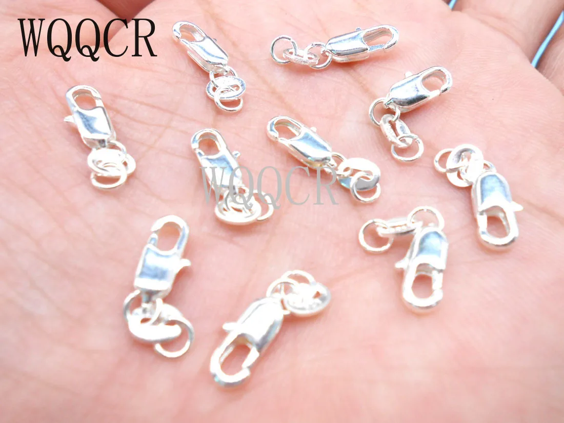 20 шт. застежки карабины из серебра 925 пробы с биркой для ожерелья|jewelry findings clasps|jewelry