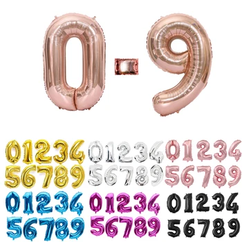 MEGA PROMO ❤️ Globos numéricos con capa de oro plateado de 16, 32 y 40 pulgadas Globos digitales para cumpleaños, decoraciones para fiesta de boda, Globos, suministros de baño para bebé - discount item 25% OFF Casa y jardín