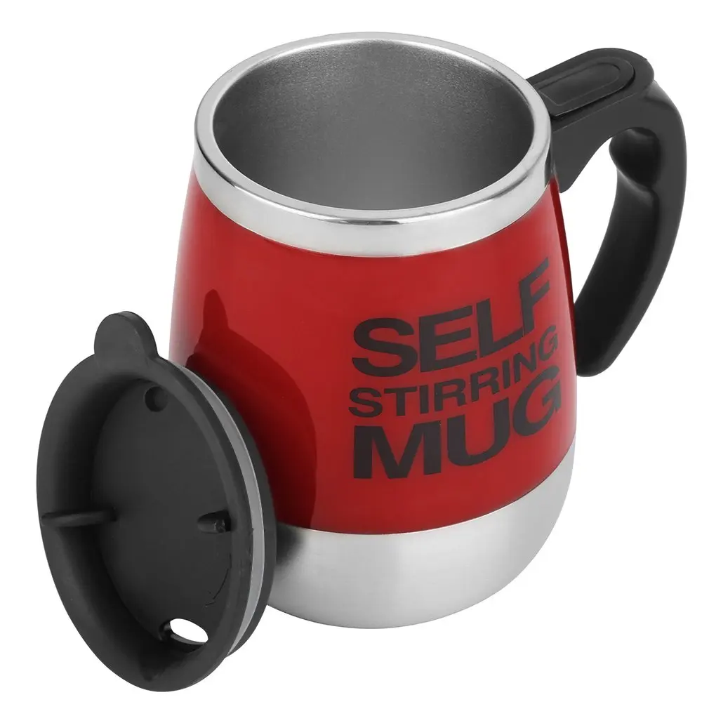 Новое поступление 450 мл Высококачественная кружка из нержавеющей стали с автоматическим перемешиванием чашка для напитков, чая, кофе домашняя Прямая поставка - Цвет: Red