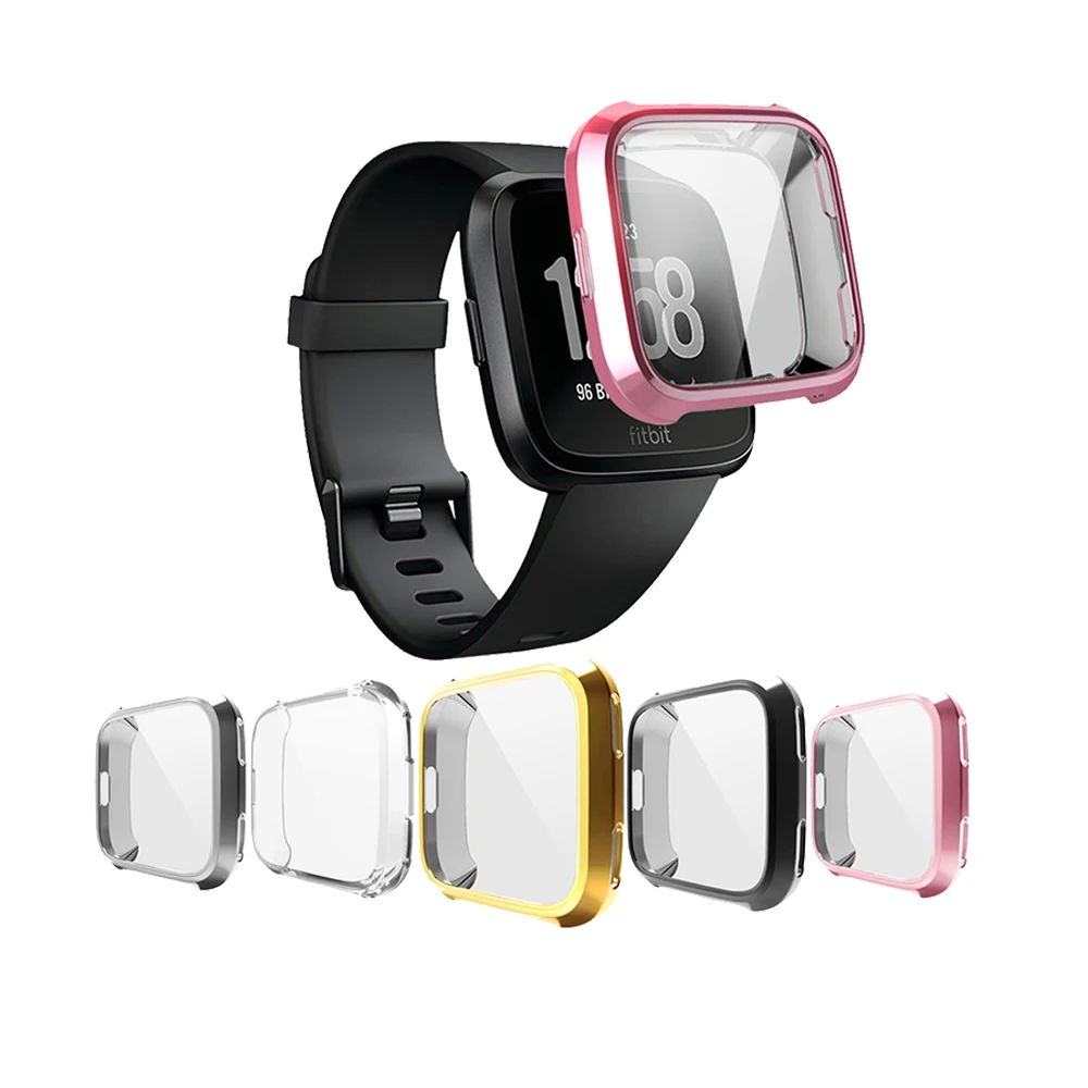 TPU Защитная крышка для Fitbit Versa ремешок чехол мягкий Shell Экран защитный смарт часов