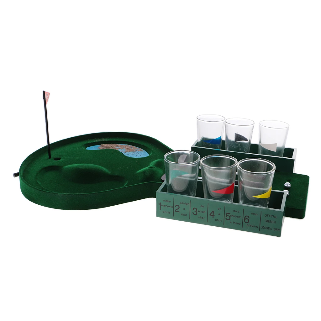 Мини настольный Гольф питьевой игровой набор с рюшами 2 клюшки 2 мяча для взрослых вечерние винный бар игры Досуг развлечения подарок