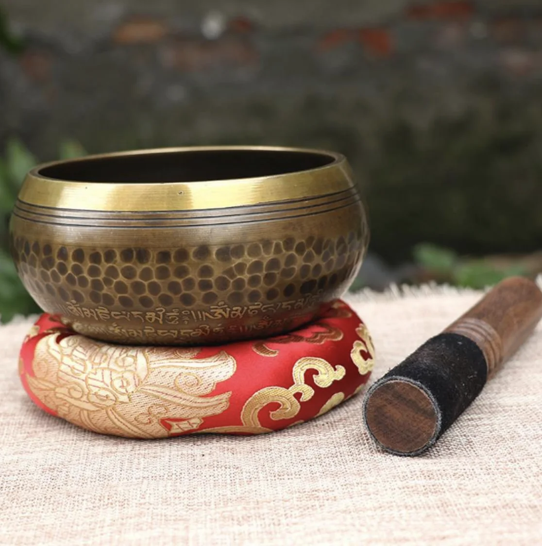 Новая тибетская Поющая чаша с рисунком диаметром 12 см