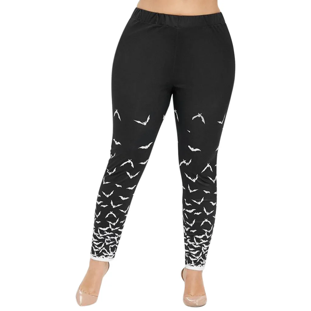

Plus Size Women Leggings Modis Printing Stretched Trousers High Elastic Waist Skinny Fitness Sportswear Leggins Ladies Leginsy