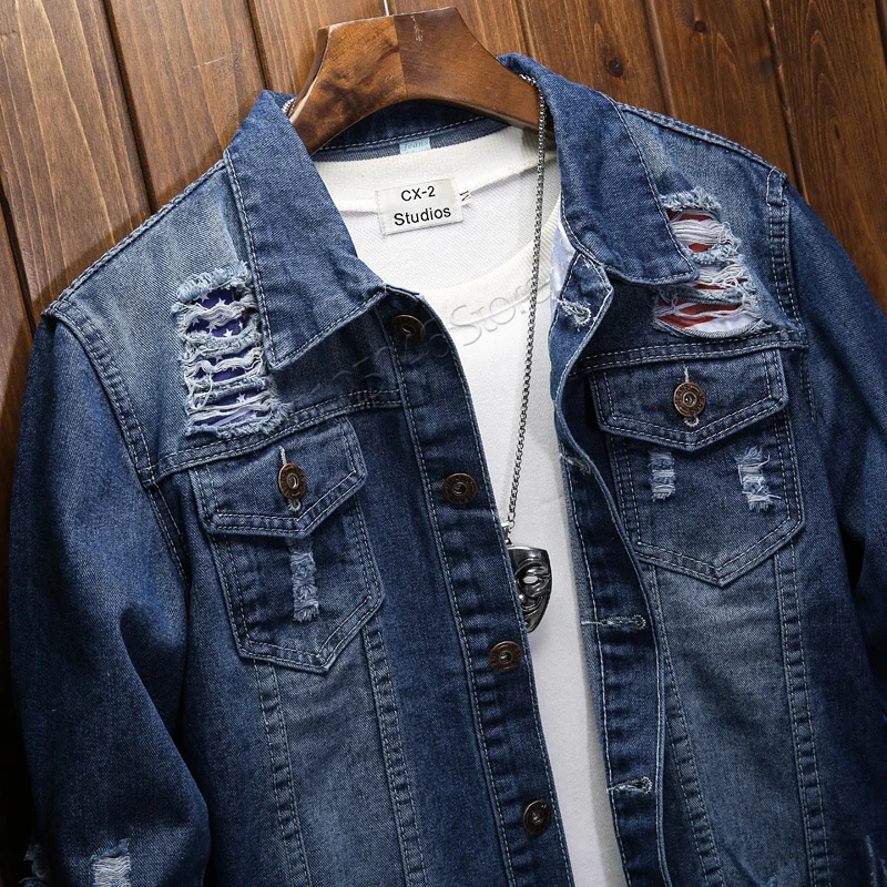 Veste Homme синяя джинсовая куртка для мужчин зима весна осень анти-усадочная дышащая толстовка с капюшоном Veste Homme Sweat Mo