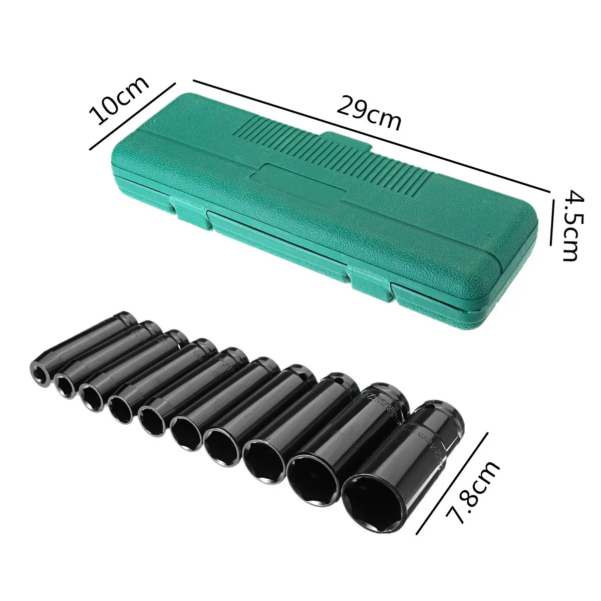 

10x Carbon Steel 8-24MM 1/2 Inch Drive Deep Impact Sockets Metric Garage Tools