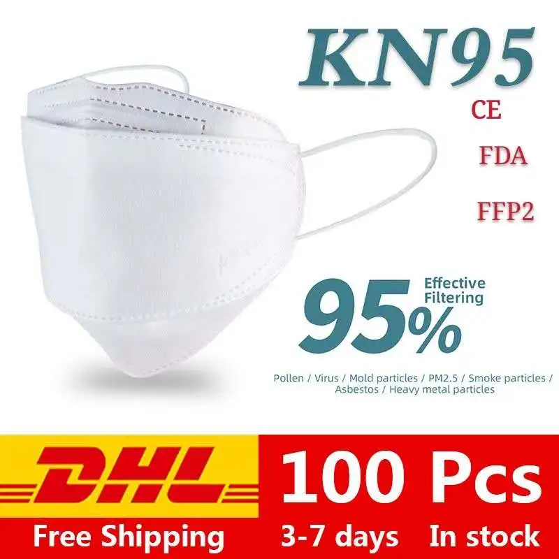 

Fast Delivery Hot Sale KN95 Dustproof Anti-fog And Breathable Face Masks N95 Mask 95% Filtration Features as KF94 FFP2