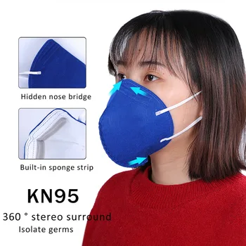 

10pc KN95 Folding Mouth Mask Dust Respirator Anti Pollution PM2.5 Anti-haze Virus Face Mask Anti-industrial Dust Filter