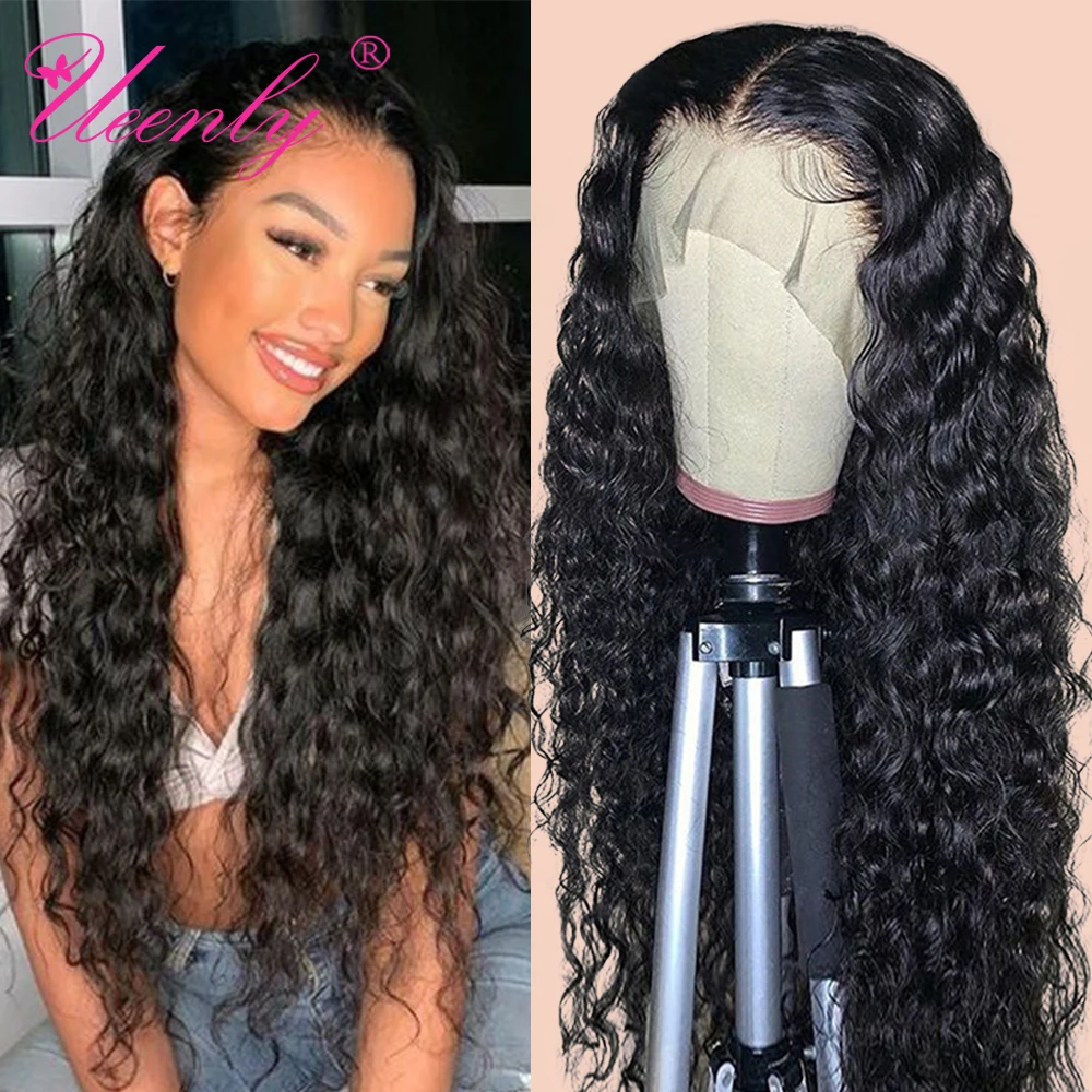 Deep Curly Lace Front Human Hair Wigs For Women Brazilian Water Wave Frontal Wig Pre Plucked With Baby | Шиньоны и парики
