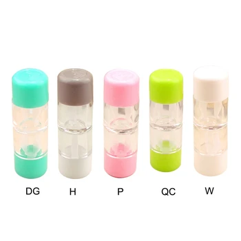 

New Plastic Cute Candy Color Portable Contact Lens Case Vertical Contact Lens Care Water Box Lens Storage Case Container