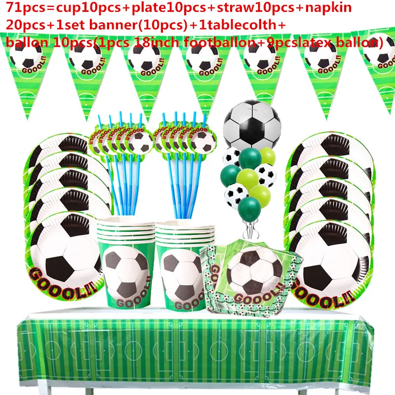 Sylphlikeoniric Decoration Anniversaire Foot et Vaisselle Jetable, Assiette Anniversaire  Football Garcon 8 ans, Enfants Fête-Ballon, Gobelet, Serviette, Nappe,  Vaisselle, Paille (Deco Table Vert 8 an) : : Cuisine et Maison