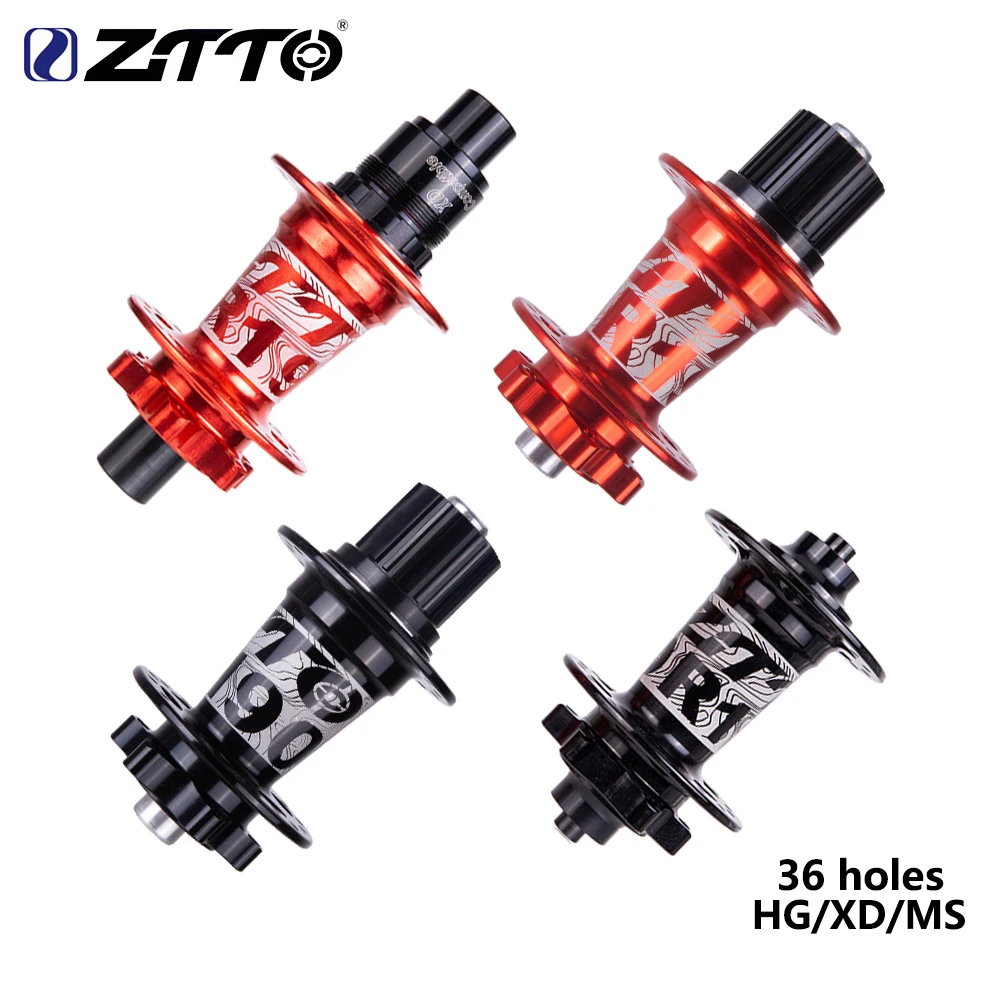 ZTTO MTB Bike Disc Brake 36 Holes 4 Sealed Bearings Hub 54T System Thru