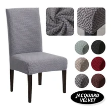 Nueva funda de terciopelo Jacquard Silla de comedor Spandex silla elástica Funda para sillas elástica Silla de Navidad