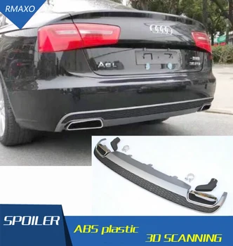 

For Audi A6 S6 Body kit spoiler 2012-2015 For Audi A6 RS6 ABS Rear lip rear spoiler front Bumper Diffuser Bumpers Protector