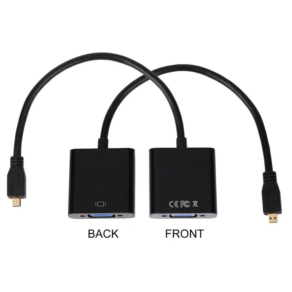 1080P микро HDMI к VGA Женский видео кабель конвертер адаптер для ПК ноутбук черный цифровой адаптер Прямая поставка