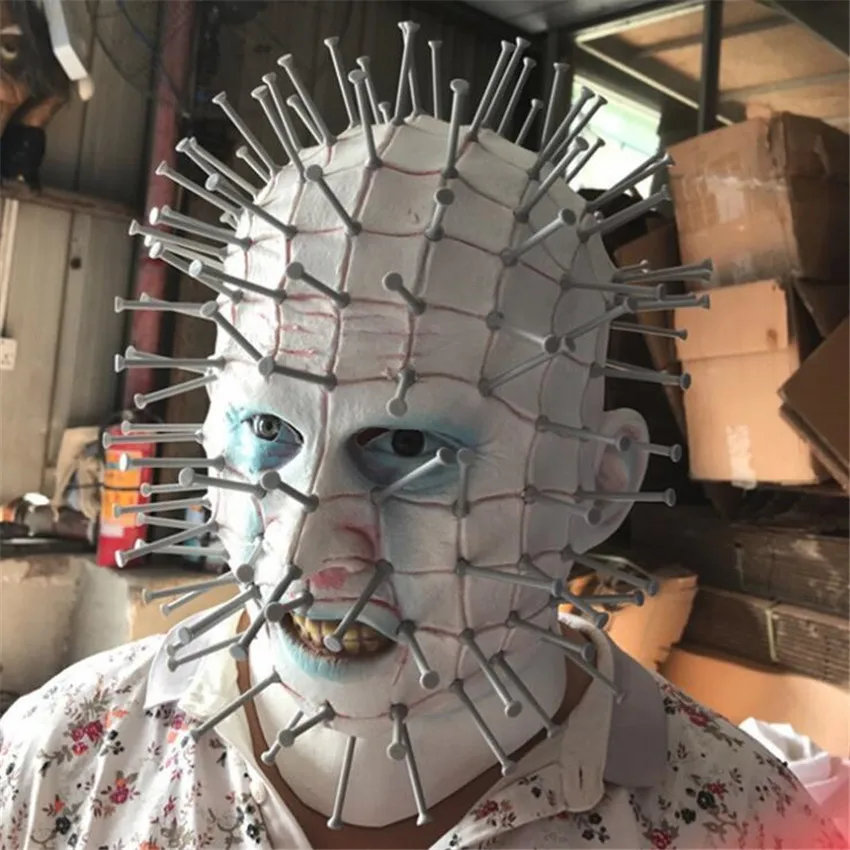 Фильм Hellraiser ужас костюмная Маска Косплей Аксессуары Хэллоуин маска Полное Лицо Латексная Маска для взрослых Hellbound сердце