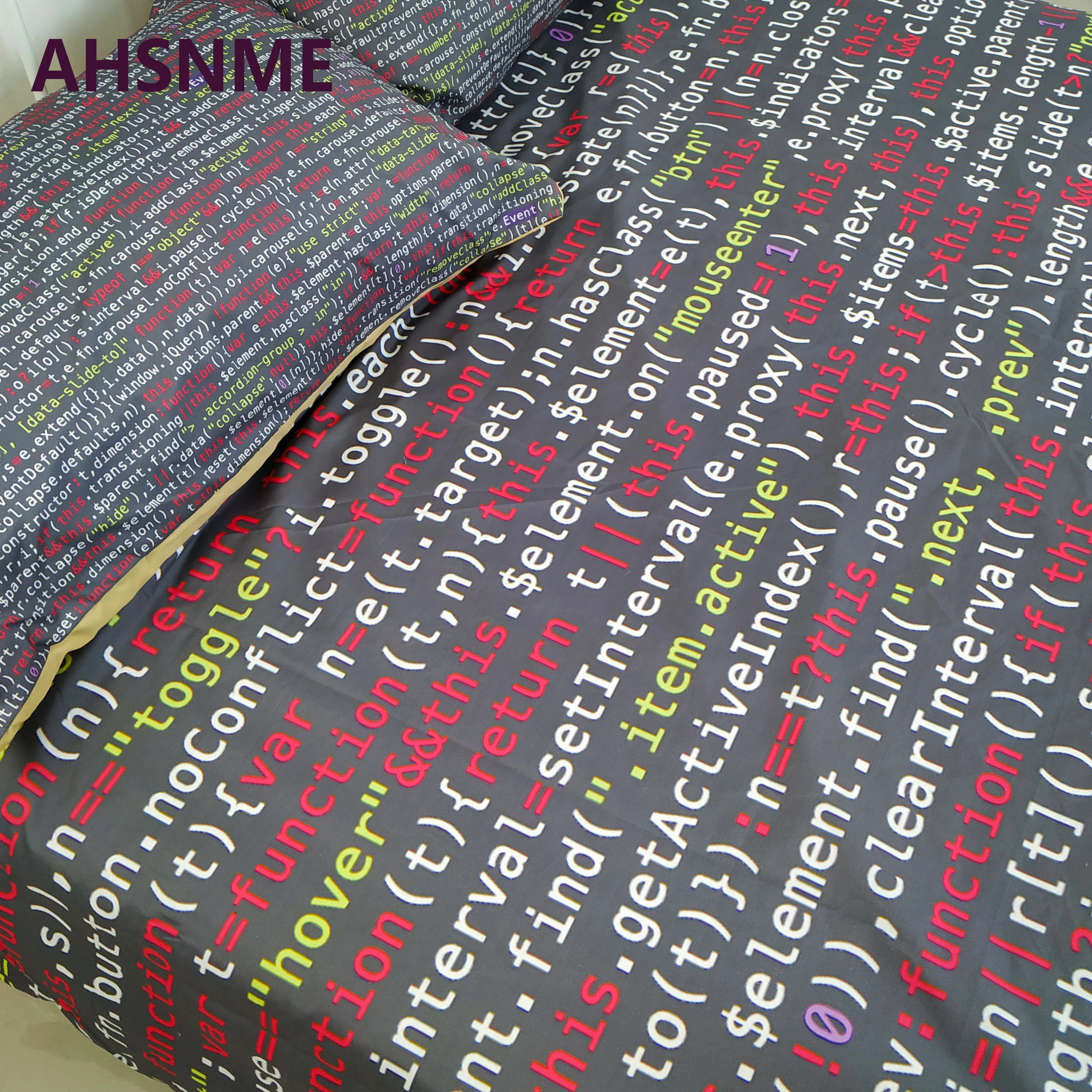 AHSNME Customizable Pattern Bedding Kit Program Graphics C Language Cover Cover Computer Program Number Quilt Cover 4
