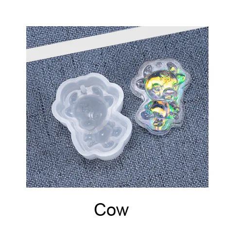 cow Popular1PC 12 Китайский Зодиак в форме жидкого кремния УФ смолы формы для изготовления ювелирных украшений серьги аксессуары для волос ювелирные изделия инструменты - Цвет: cow