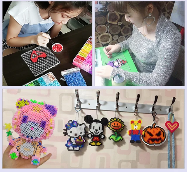 4Pcs/Hama Beads Square Large Pegboards Board For Perler tool Fuse Beads Square jigsaw puzzle Template For Educational Toys 3