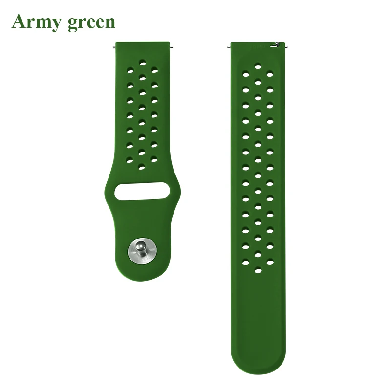 Army green BOORUI 20 мм Amazfit ремешок Замена для Xiaomi Huami Amazfit Bip ремешок силиконовые умные часы полосы для Huami - Цвет: Army green