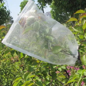 

50pcs Plant Seed Protection Bags Reusable Nylon Fruit Covers Insect Proof Drawstring Mesh