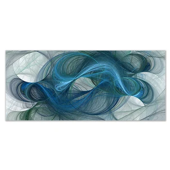 Blue Green and White Abstract Painting Printed on Canvas 4