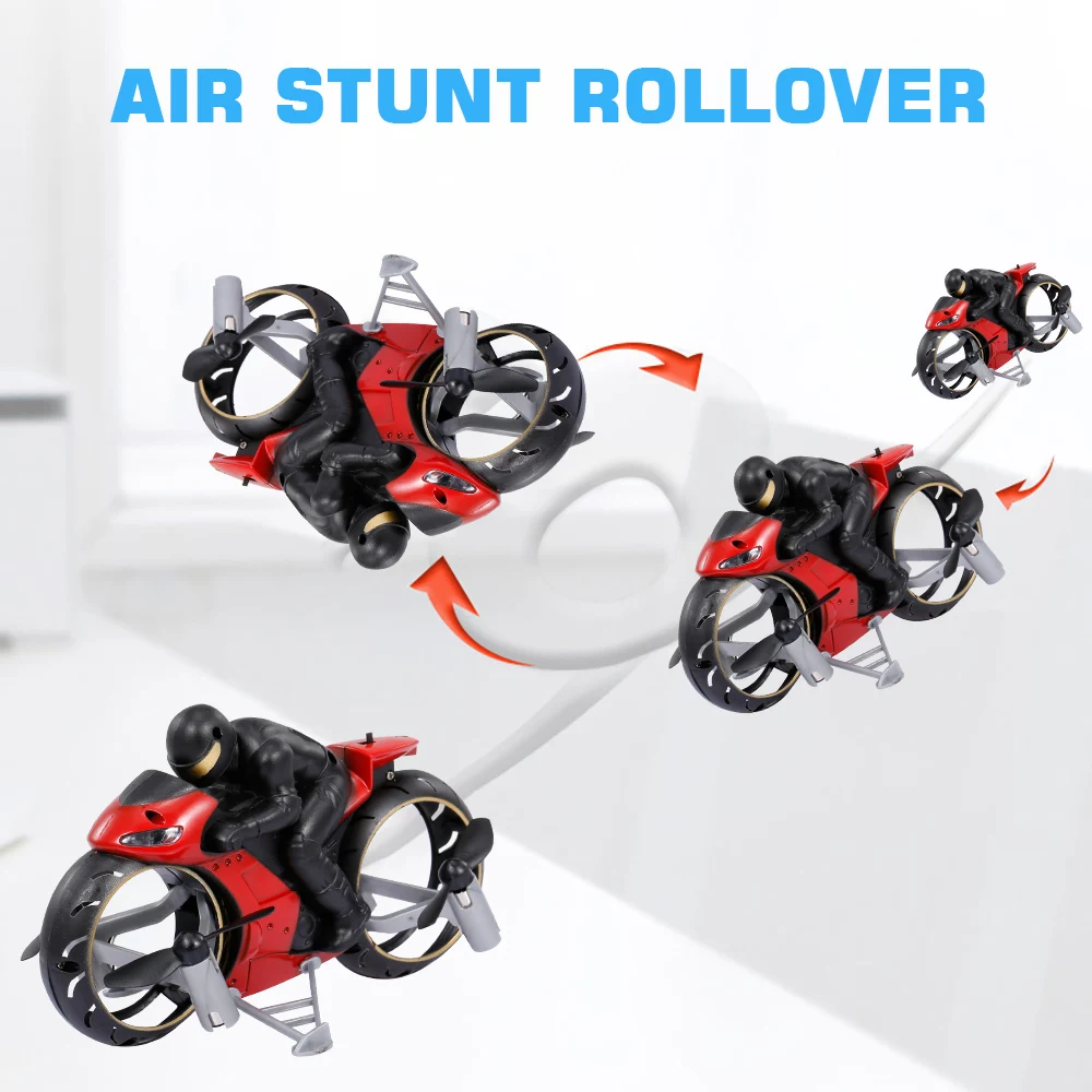 Мотоцикл Мини RC Квадрокоптер 2,4G Land Air двойная игра 2 в 1 RC трюковый Дрон один ключ взлет Дрон игрушки для детей подарок