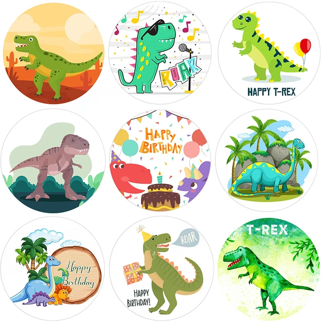 Dinosaur Party Stickers Birthday Party Decorations Happy Birthday Dinosaur  Stick Labels Kids Party Gift Decora Seal