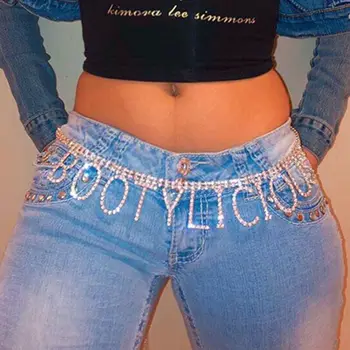 

Womens Shiny Bling Crystal Diamond Lady Fashion New Hot Waist Chain Belt Waistband Rhinestone